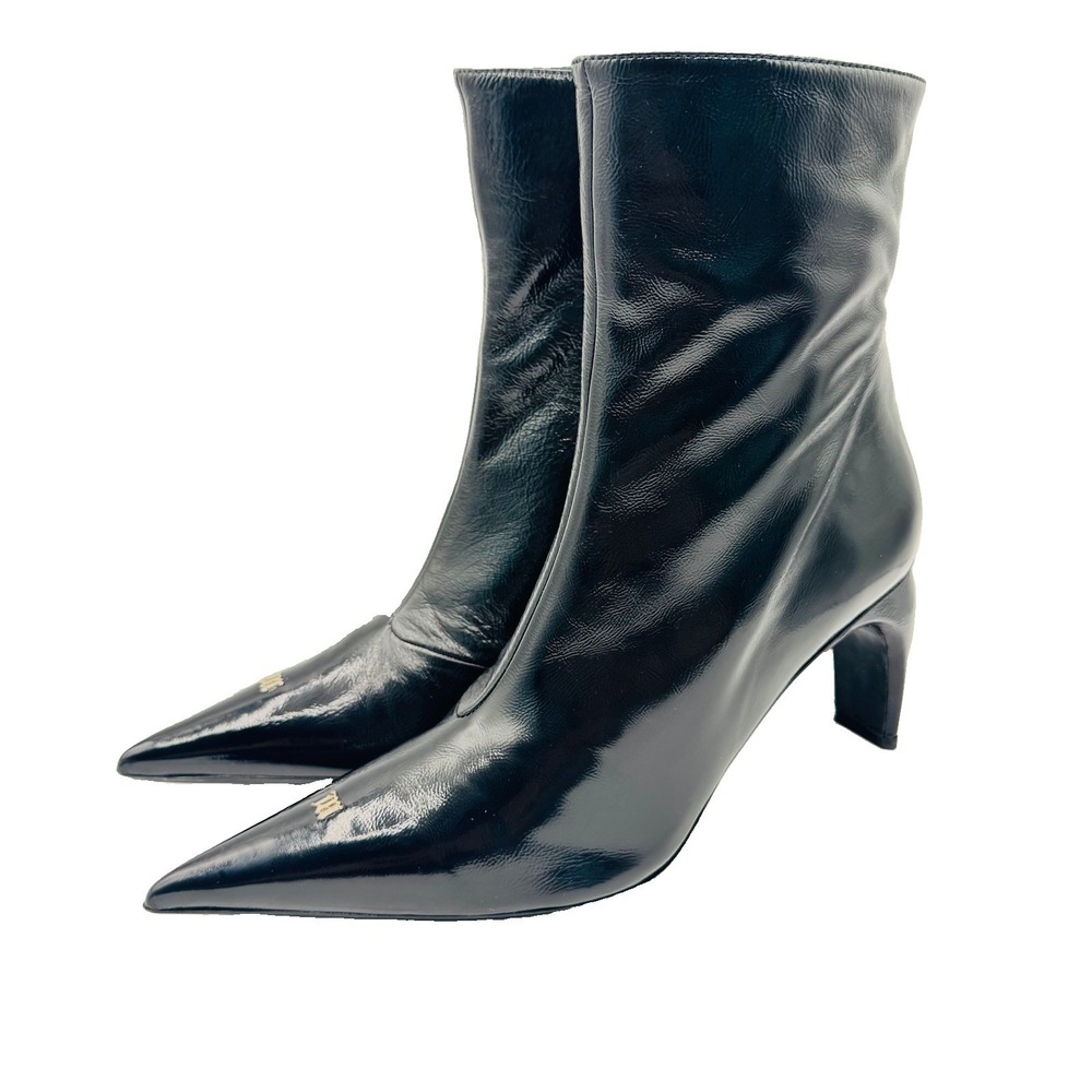 MISBHV Slicer Boots Women's Size 7 EU 38 Black Vinyl Leather Patent